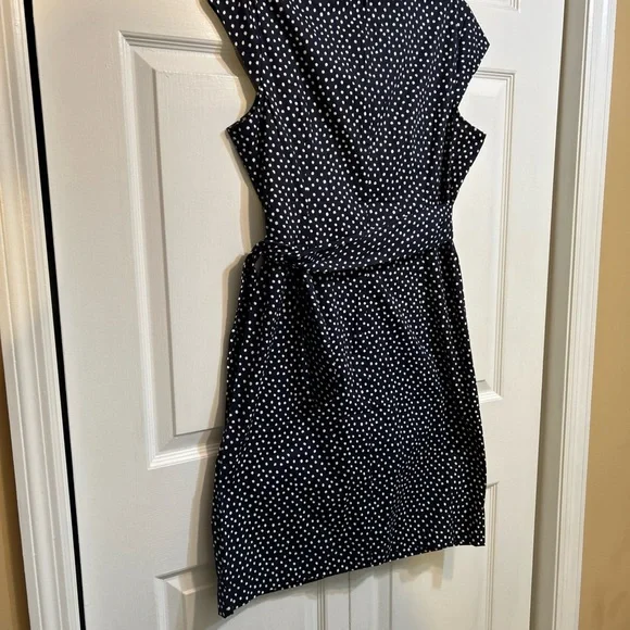 NWT s.OLIVER Black Label Dress Side Tie US Size 12 Blue Polka Dots Cap Sleeves - Picture 11 of 14